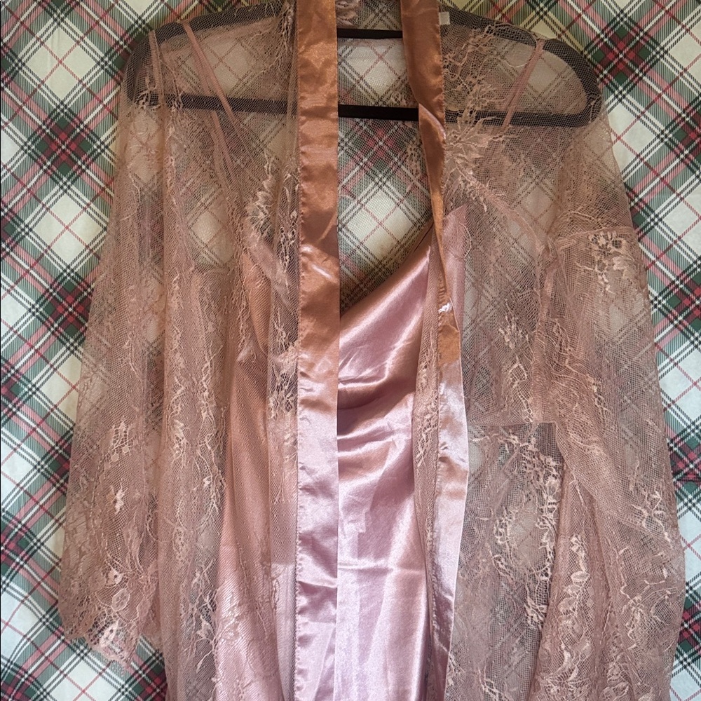 Satin Pink Slip Dress - Picture 7 of 8
